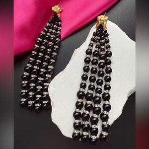 Schiaparelli Style Beaded Fringe Earrings